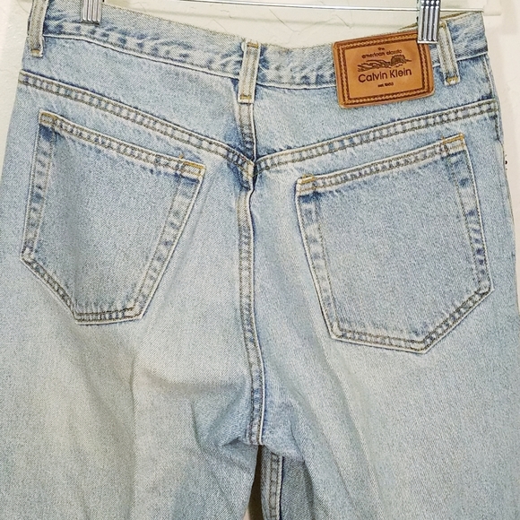 Vintage 80-90s Calvin Klein High Rise Taper Leg Mom Jeans Made in USA Size 14 - Picture 4 of 8